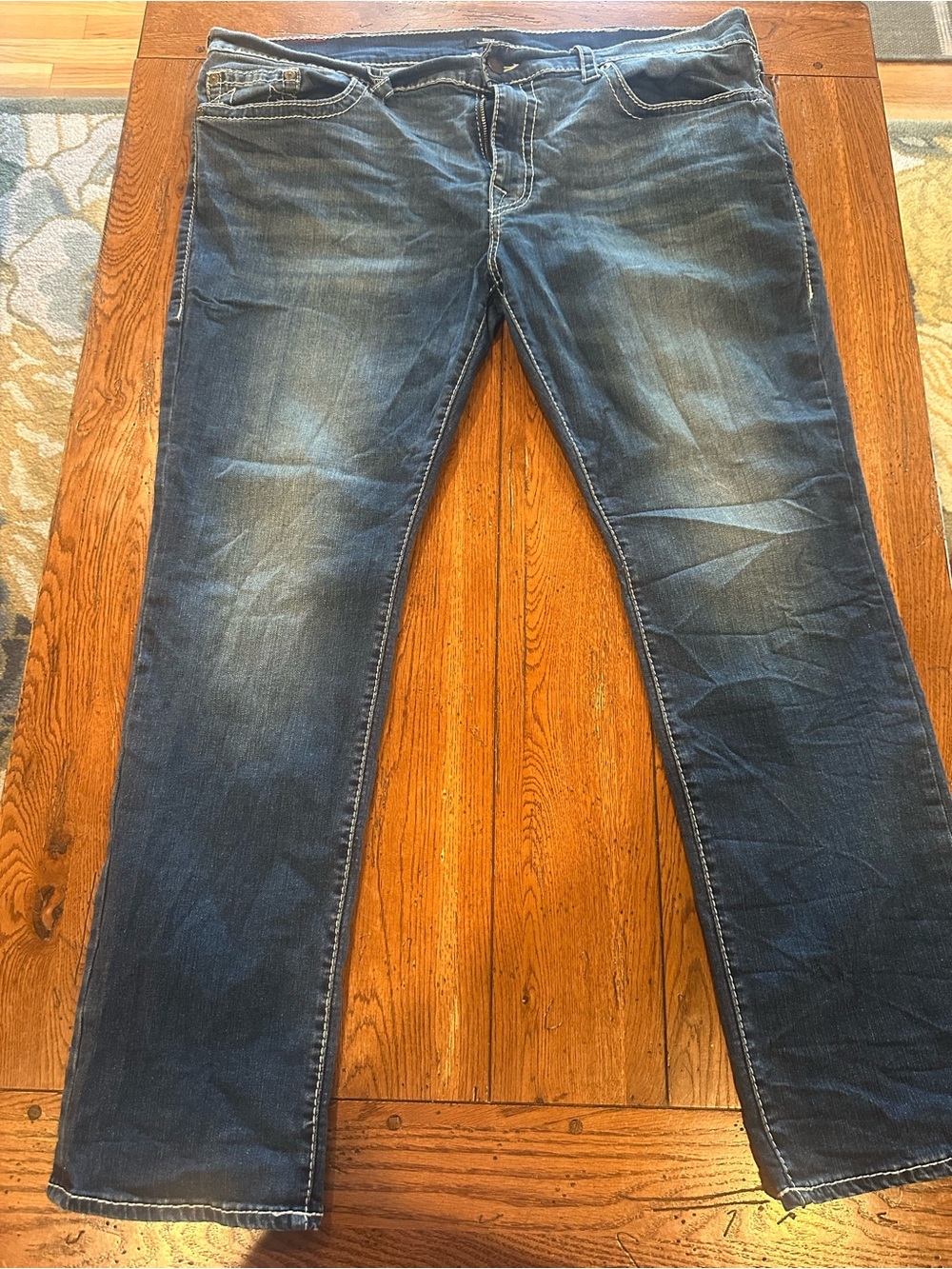 TRUE RELIGION JEANS Mens Ricky Relaxed Straight Fit 46x32
